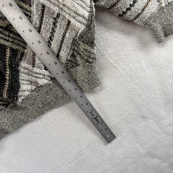 Vintage Tosani Sweater men's Large Gray Earth Tones Wool Blend Textured 3d Knit - Picture 3 of 7